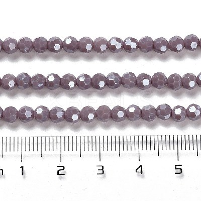 Electroplate Opaque Glass Beads Strands X-EGLA-A035-P4mm-A11-1
