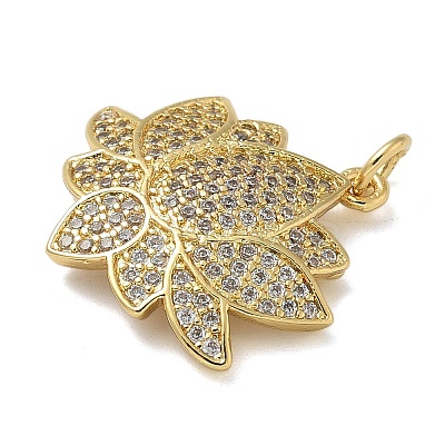 Rack Plating Brass Micro Pave Cubic Zirconia Pendants KK-K392-56G-1