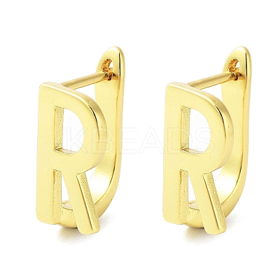 Brass Letter Stud Earrings for Women EJEW-A038-01R-G-1