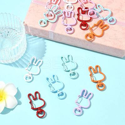 14Pcs Spray Painted Eco-Friendly Alloy Swivel Snap Hook Clasps FIND-FS0004-60-1