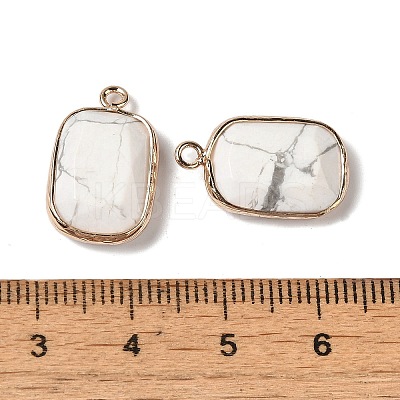Natural Howlite Faceted Pendants G-Q169-06G-01-1
