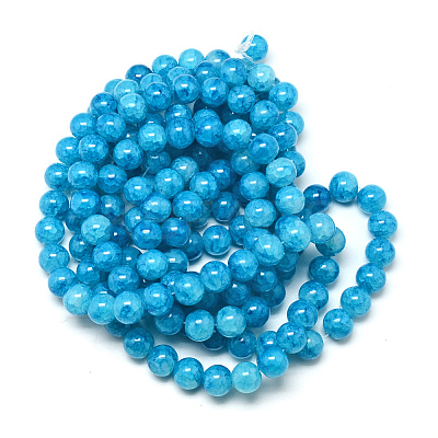 Baking Paint Crackle Glass Bead Strands DGLA-Q023-8mm-YS77-1