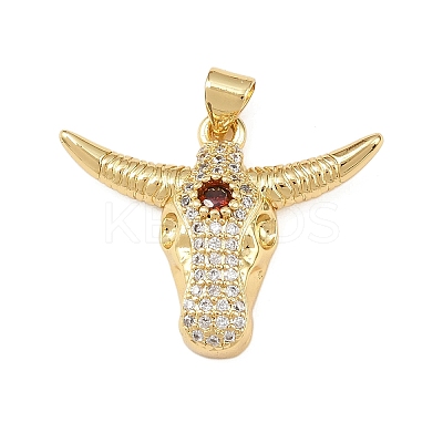 Brass Micro Pave Cubic Zirconia Pendants KK-F919-39A-G-1