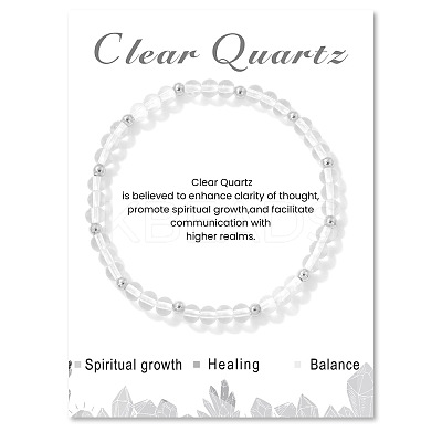 Natural Quartz Crystal Bead Stretch Bracelets for Women LG9619-15-1