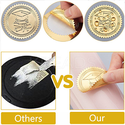 34 Sheets Self Adhesive Gold Foil Embossed Stickers DIY-WH0509-064-1