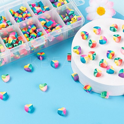 300Pcs 5 Styles Handmade Polymer Clay Beads CLAY-LS0001-04-1