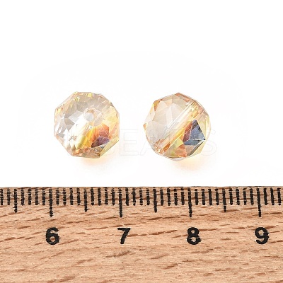 Electroplate Transparent Round Glass Beads GL-CBA6A73-FP01-1