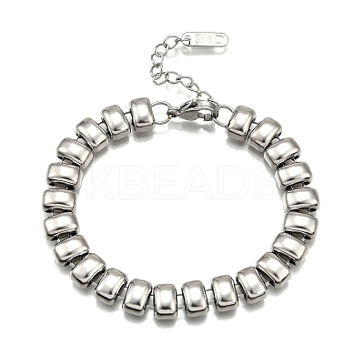 304 Stainless Steel Rectangle Link Chain Braceletes for Women BJEW-R022-01P-1