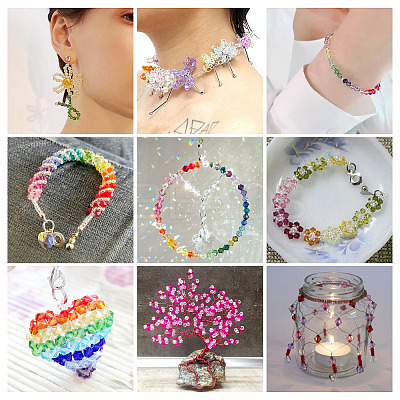 12 Strands 3 Styles Gradient Color Baking Paint Glass Bead Strands DGLA-TA0001-21C-1