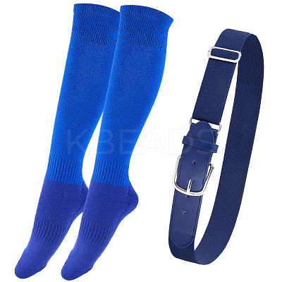 1 Pair Polycotton Solid Color Football Socks AJEW-CL0001-33C-1