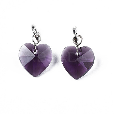Faceted Transparent Glass Charms GLAA-T024-04-1