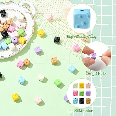45Pcs 9 Colors Baking Paint Alloy Beads FIND-CJ0003-24-1