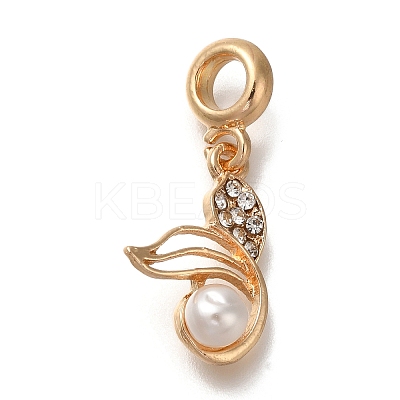 Rack Plating Alloy Crystal Rhinestone European Dangle Charms PALLOY-P307-16G-1