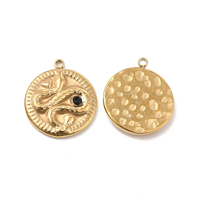 PVD Vacuum Plating 201 Stainless Steel with Rhinestone Pendants STAS-J401-VC1048-1