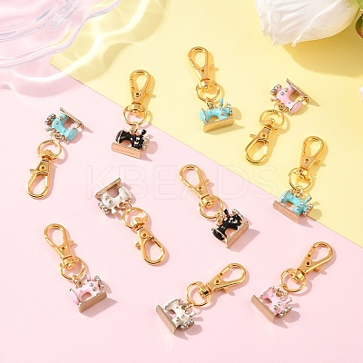 12Pcs 4 Style Alloy Enamel Pendant Decorations HJEW-YW00158-1