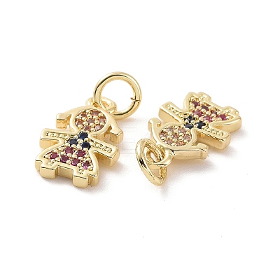 Brass Micro Pave Colorful Cubic Zirconia Charms KK-E068-VF144-1