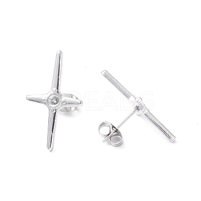 Non-Tarnish 304 Stainless Steel Cross Stud Earring Findings EJEW-I285-42P-1