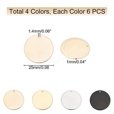 24Pcs 4 Style PVD Vacuum Plating 304 Stainless Steel Pendants STAS-PH0003-80-1