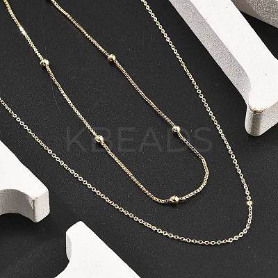 Brass Double Layer Necklaces NJEW-D302-52G-1