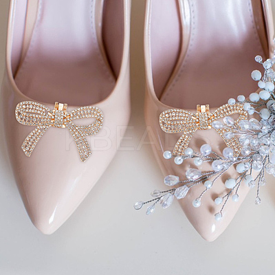 Detachable Alloy Rhinestone Shoe Buckle Clips AJEW-WH0270-311G-1
