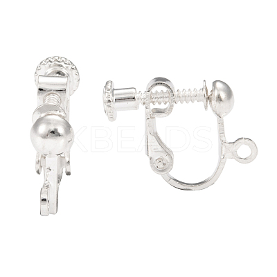 Brass Screw On Clip-on Earring Findings X-KK-L164-01S-1