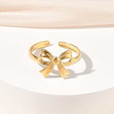Adjustable 304 Stainless Steel Cuff Open Rings for Women RJEW-Z122-03G-01-1