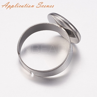 Adjustable 304 Surgical Stainless Steel Cuff Ring Settings STAS-F311-21P-02-1