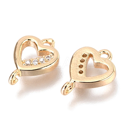 Brass Micro Pave Clear Cubic Zirconia Links Connectors ZIRC-H116-04G-1