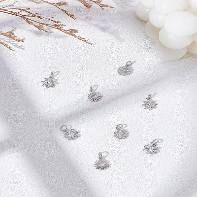 8Pcs 4 Styles Brass Charms KK-LP0004-12P-1
