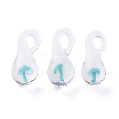 Handmade Lampwork Glass Pendants LAMP-Q028-12B-1