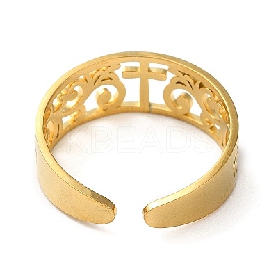 304 Stainless Steel Open Cuff Ring LS-RJEW-C063-01G-1