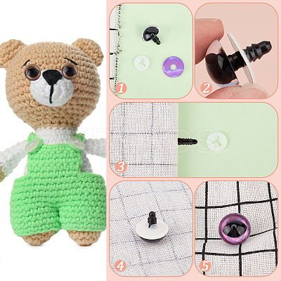 32Pcs 8 Colors ABS Plastic Safety Craft Eye DIY-BBC0002-09A-1