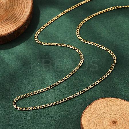 Ion Plating(IP) 304 Stainless Steel Curb Chain Necklaces NJEW-K099-04G-1