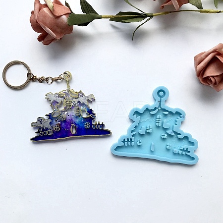 Castle with Ghost Pendant Silicone Molds LS-DIY-F109-06-1
