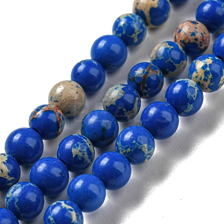 Synthetic Imperial Jasper Dyed Beads Strands G-D077-A01-02A-1