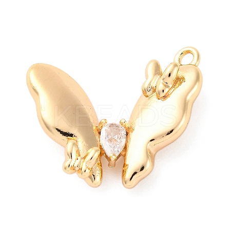 Brass Pave Cubic Zirconia Pendants KK-E793-28G-1