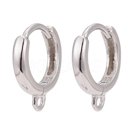 Anti-Tarnish Rhodium Plated 925 Sterling Silver Hoop Earrings STER-K168-042P-1