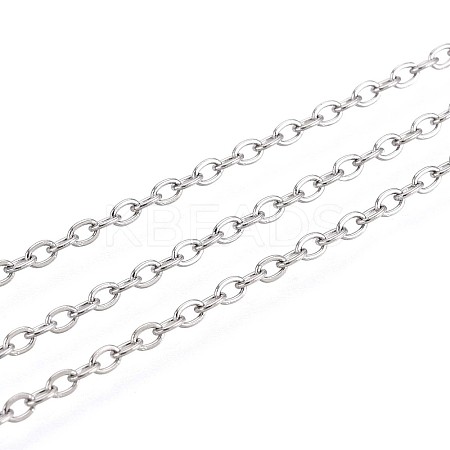 Tarnish Resistant 304 Stainless Steel Cable Chains X-CHS-R002-0.4mm-1