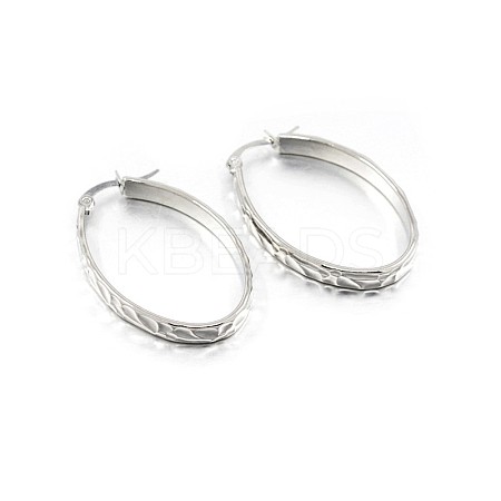 304 Stainless Steel Hoop Earrings EJEW-O024-01-1