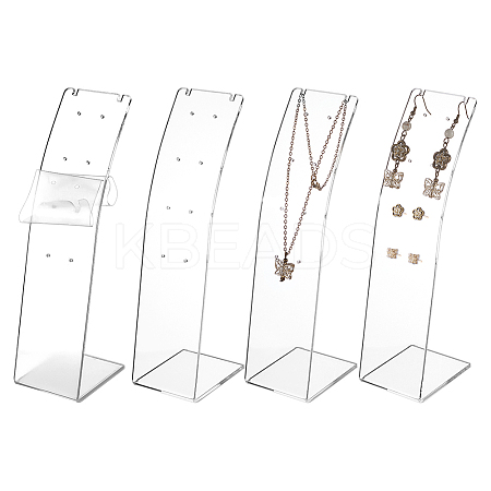 Desktop Acrylic Slant Back Single Necklace Display Stands ODIS-WH0025-234C-1