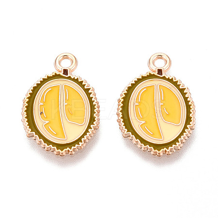 Fruit Alloy Enamel Pendants ENAM-T022-32H-1