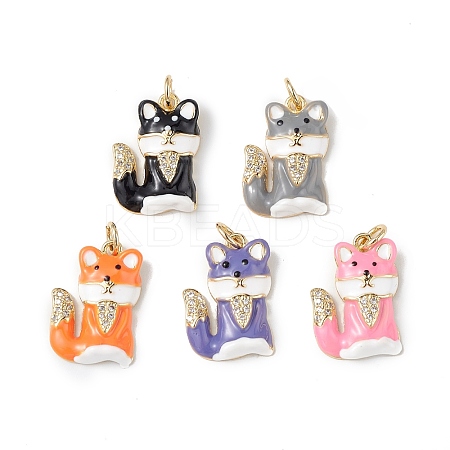 Rack Plating Brass Micro Pave Cubic Zirconia Pendants KK-F848-01G-1