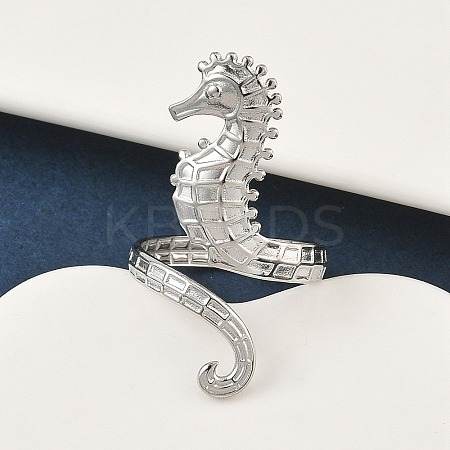 304 Stainless Steel Open Cuff Rings for Women RJEW-A079-03A-P-1