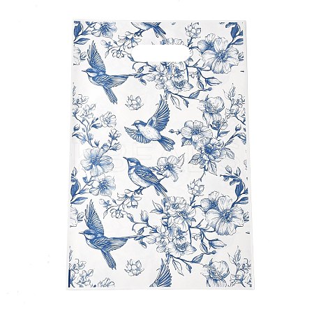 Chinoiserie Floral Printed Plastic Gift Storage Tote Bags PL-CBAAD12-02-1
