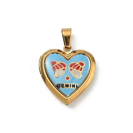 304 Stainless Steel Locket Pendants STAS-H255-02G-10-1