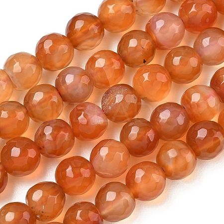 Dyed & Heated Natural Agate Beads Strands G-P539-D01-10-1
