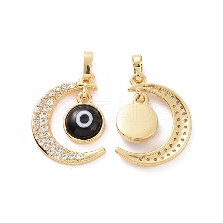 Brass Micro Pave Cubic Zirconia Pendants ZIRC-F136-06G-01-1