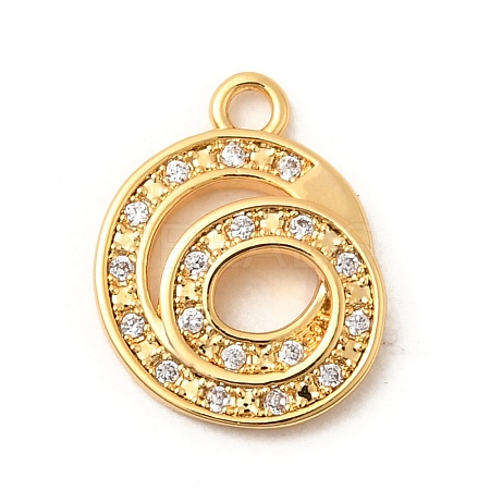 Brass Micro Pave Cubic Zirconia Pendants KK-C117-12G-G-1