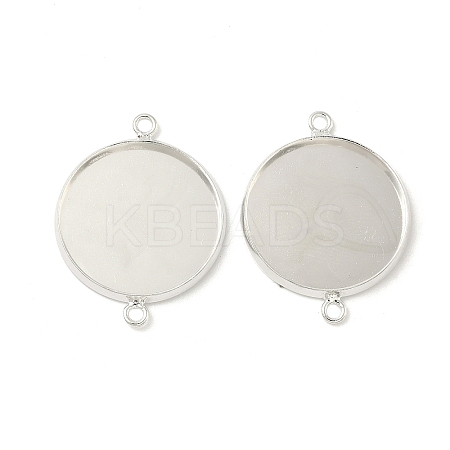 Flat Round Brass Connector Cabochon Settings KK-K414-13C-S-1