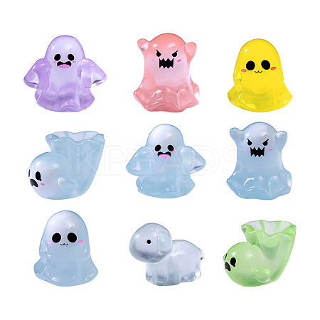 Halloween Luminous Transparent Resin Display Decoration DJEW-N004-09-1